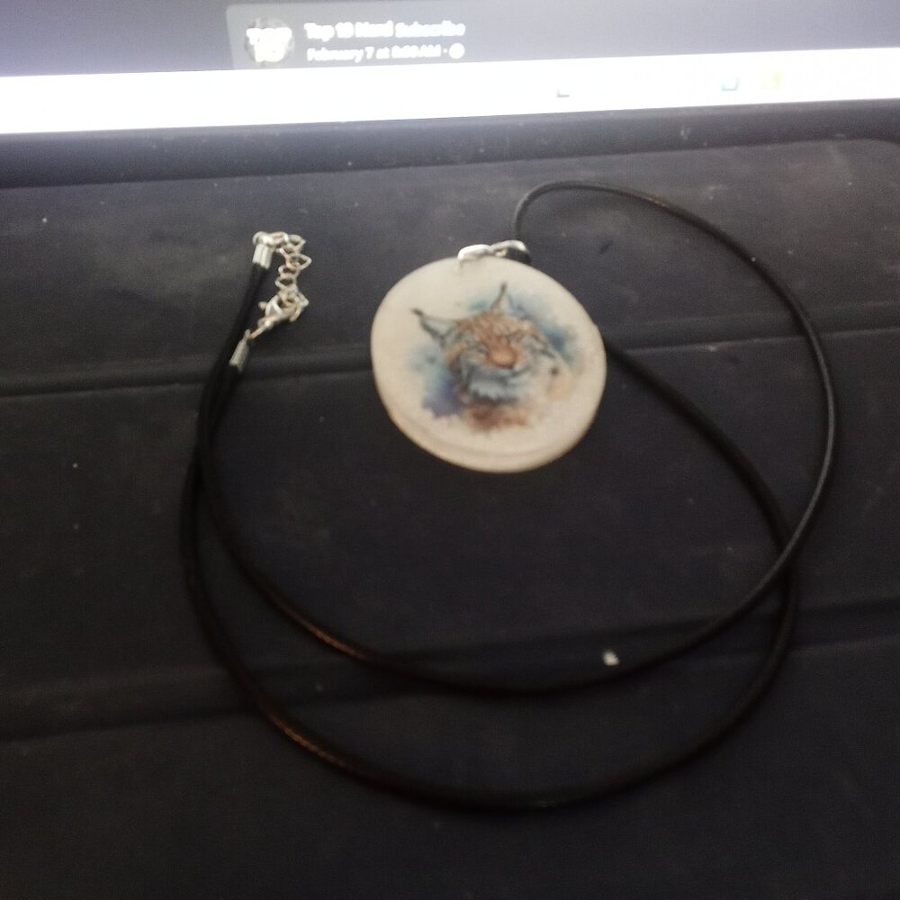 Handmade Bobcat Jaguar Pendant Necklace